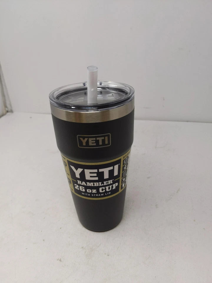 Yeti Rambler 26 Oz Straw Cup, Vacuum Insulated, Stainless Steel With Straw Lid