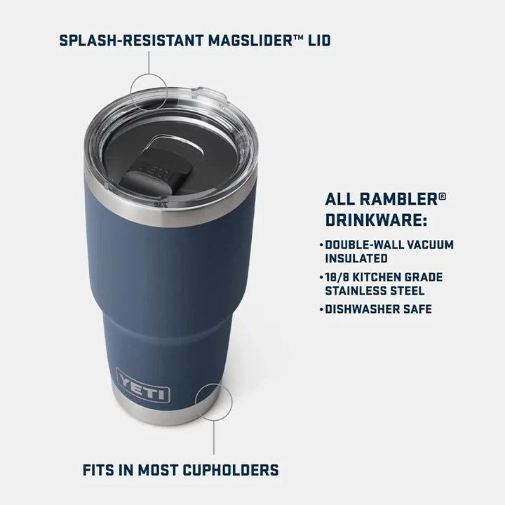 YETI Rambler 30oz Tumbler w/MagSlider Lid Charcoal
