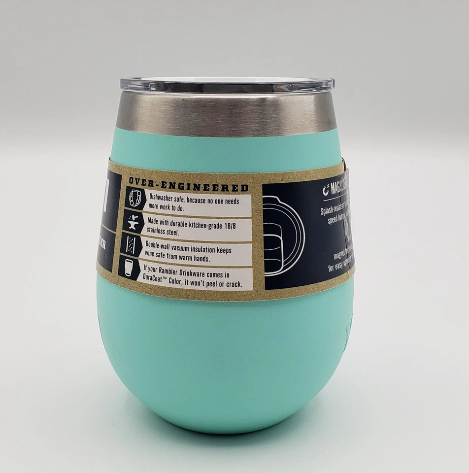 YETI Rambler 10 oz Wine Tumbler - SEAFOAM - with Black MagSlider Lid - NEW