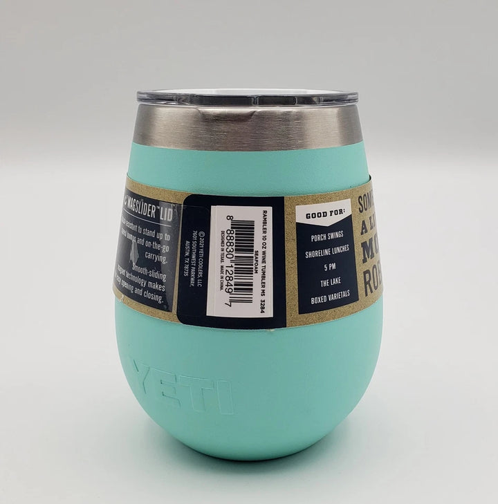 YETI Rambler 10 oz Wine Tumbler - SEAFOAM - with Black MagSlider Lid - NEW