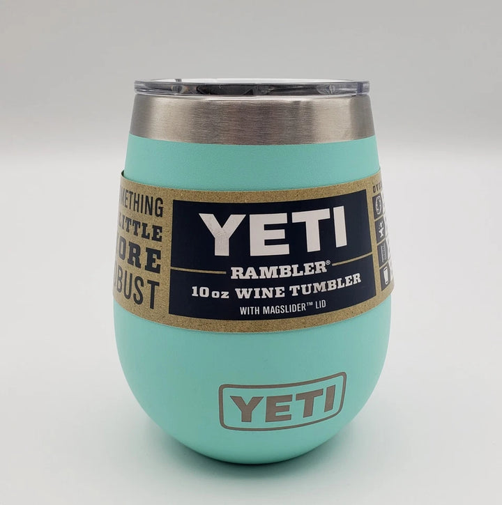 YETI Rambler 10 oz Wine Tumbler - SEAFOAM - with Black MagSlider Lid - NEW
