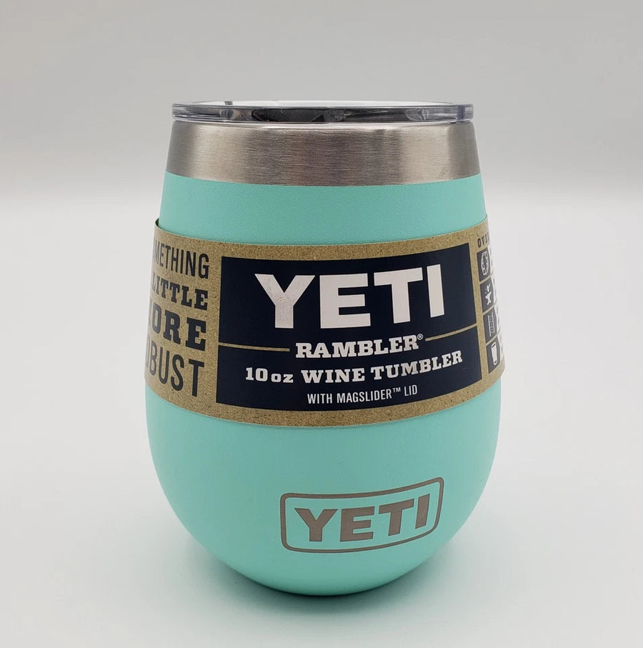 YETI Rambler 10 oz Wine Tumbler - SEAFOAM - with Black MagSlider Lid - NEW