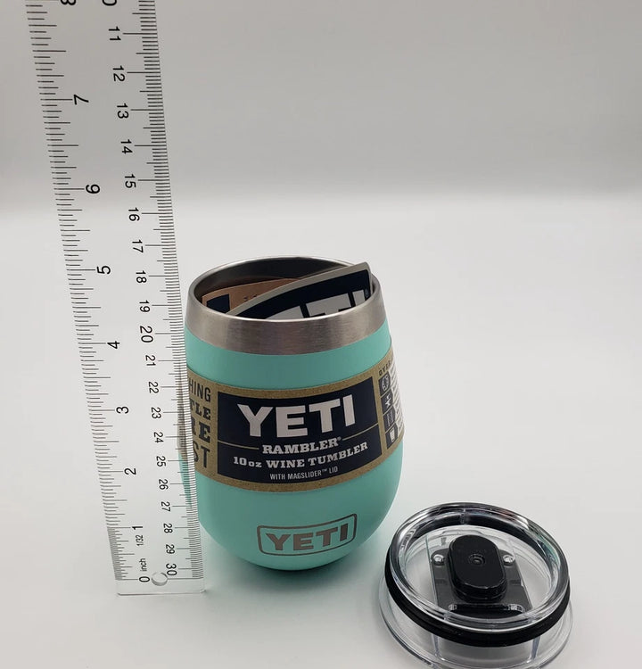 YETI Rambler 10 oz Wine Tumbler - SEAFOAM - with Black MagSlider Lid - NEW