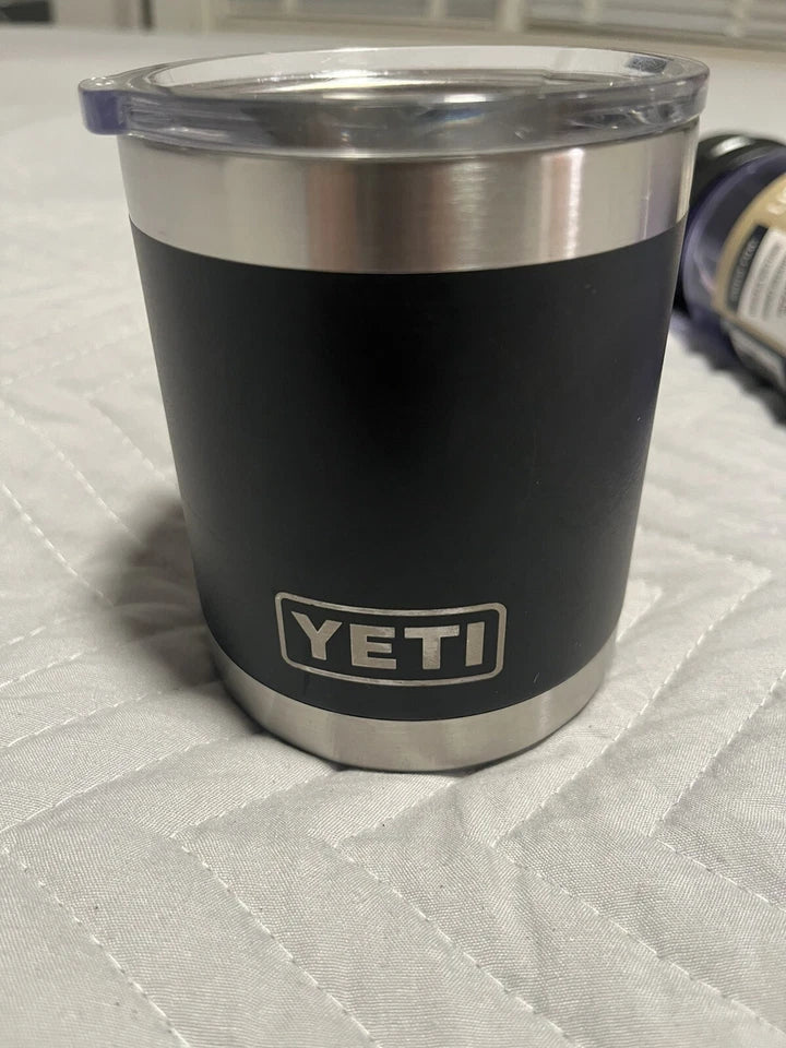YETI Rambler 10 oz Lowball Stackable Tumbler with MagSlider Lid Color is Black