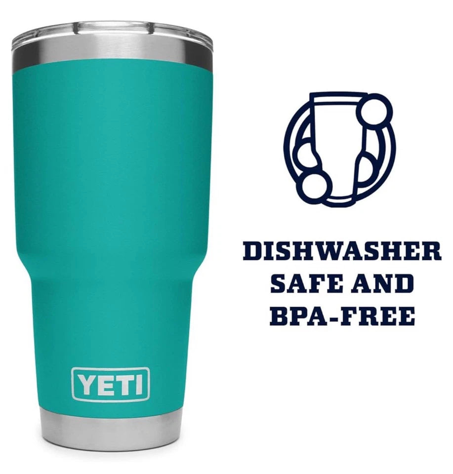 New YETI Rambler 30 oz. Insulated Tumbler Aquifer blue W/ Magslider Lid