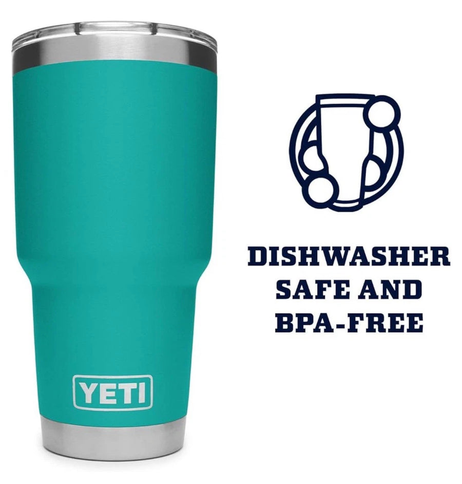 New YETI Rambler 30 oz. Insulated Tumbler Aquifer blue W/ Magslider Lid