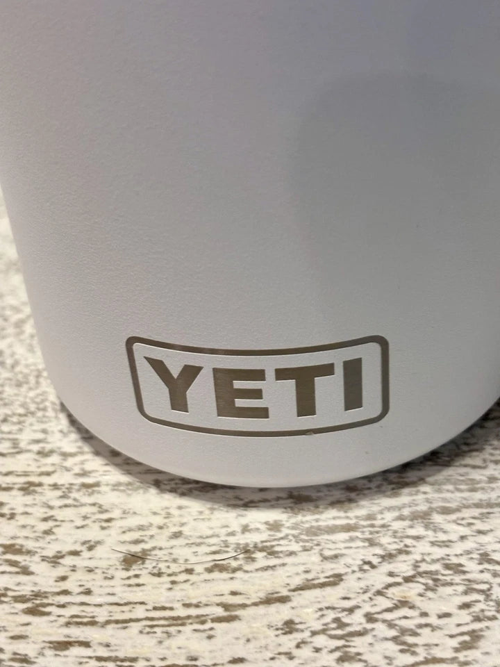 YETI 24 oz Rambler Mug Tumbler LIMITED EDITION Promo Cup White With Handle